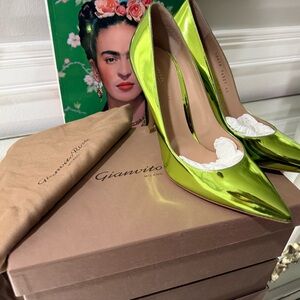 Gianvito Rossi Metallic Green Heels